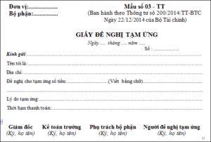 Mẫu Giấy Đề Nghị Tạm Ứng Và Hướng Dẫn Cách Lập Theo Thông Tư 200 - Kế Toán  Hà Nội Group