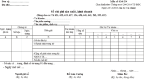 MẪU SỔ CHI PHÍ SẢN XUẤT KINH DOANH TRÊN EXCEL