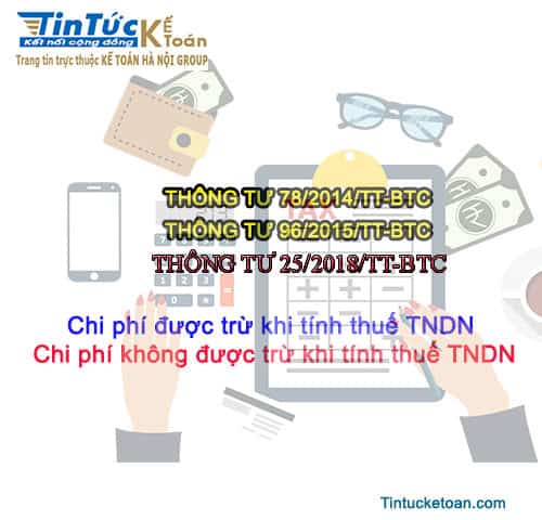Các khoản chi phí được trừ và không được trừ khi tính thuế TNDN 2018