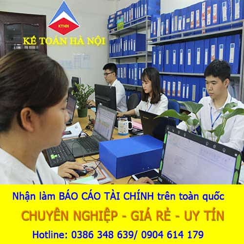 Dịch vụ làm báo cáo tài chính tại Quế Võ Bắc Ninh