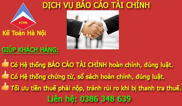 Nhận làm báo cáo tài chính tại Hà Nội