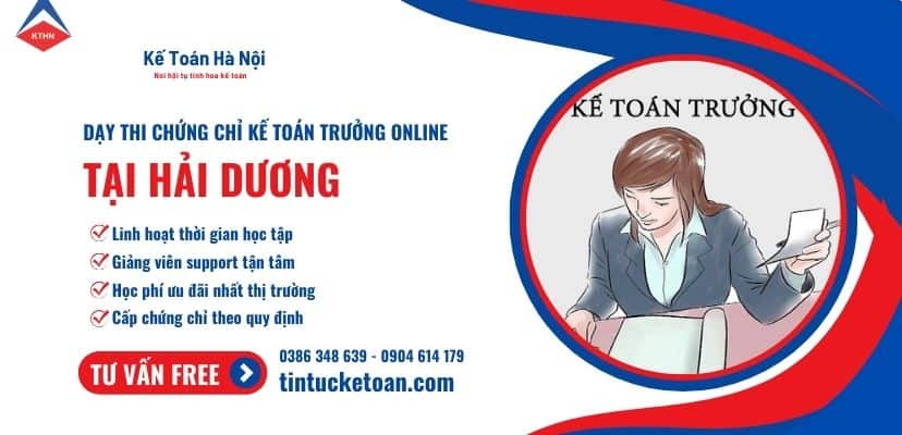 Dạy thi chứng chỉ kế toán trưởng online tại Hải Phòng