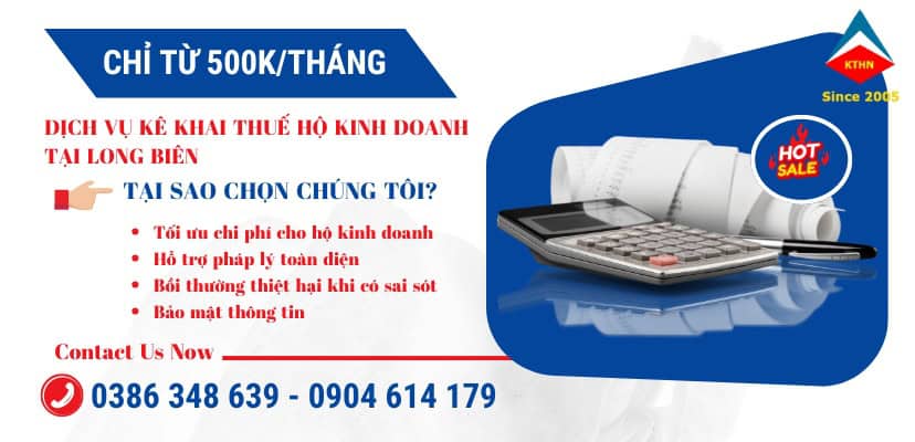 Dịch vụ kê khai thuế hộ kinh doanh tại Long Biên 