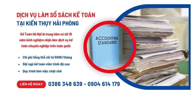 Dịch vụ làm sổ sách kế toán tại Kiến Thụy Hải Phòng