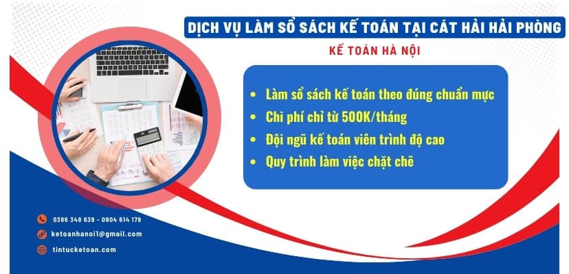 Dịch vụ làm sổ sách kế toán tại Cát Hải Hải Phòng