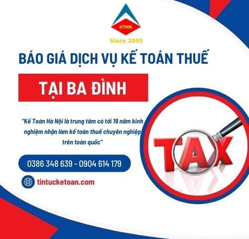 Báo giá dịch vụ kế toán thuế tại Ba Đình