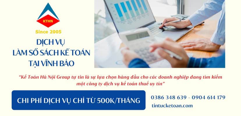 Dịch vụ làm sổ sách kế toán tại Vĩnh Bảo 